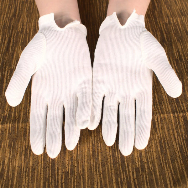 Short White Ribbed Gloves Cats Like Us