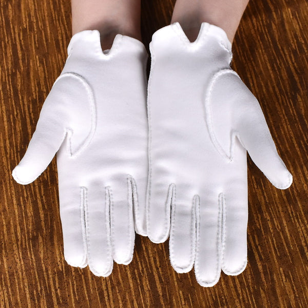 Short White Squiggle Vintage Gloves Cats Like Us
