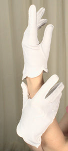 Short White Swirl Gloves Cats Like Us