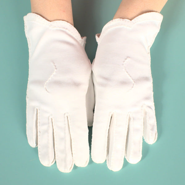 Short White Swirl Gloves Cats Like Us