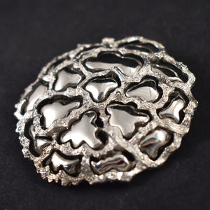 Silver Abstract Flower Roget Brooch Cats Like Us