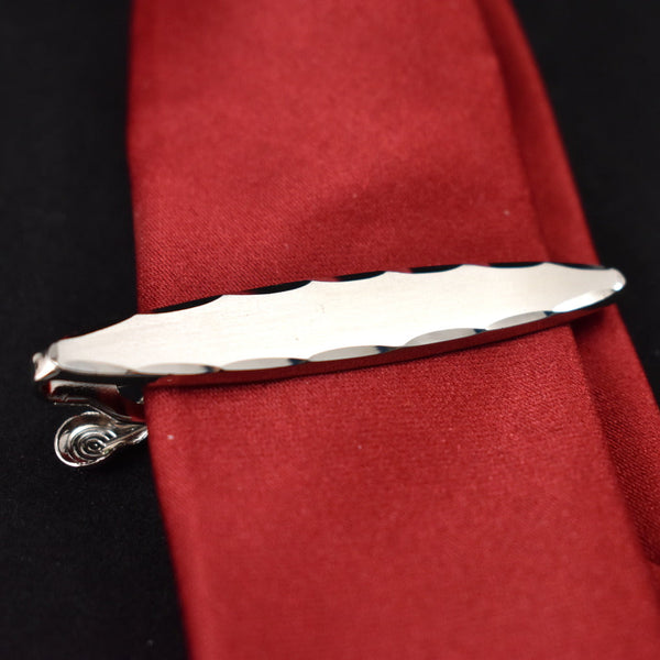Silver Beveled Tie Clip Bar Cats Like Us