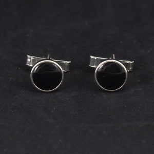 Silver & Black Round Cufflinks Cats Like Us