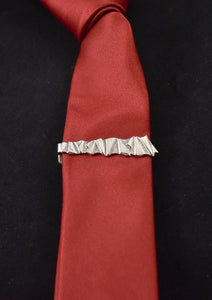 Silver Brutalist Tie Bar Clip Cats Like Us