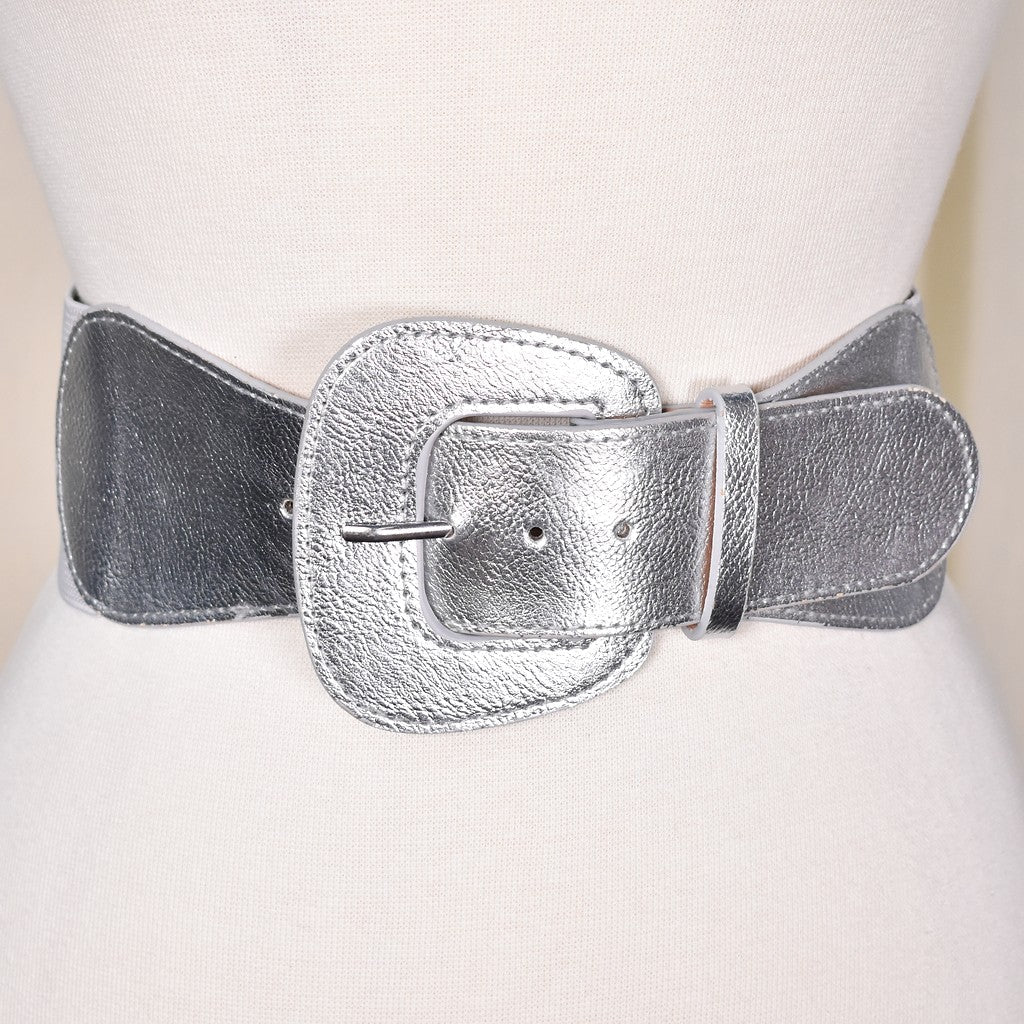 Silver Elastic Cinch Belt – Cats Like Us - Main Image