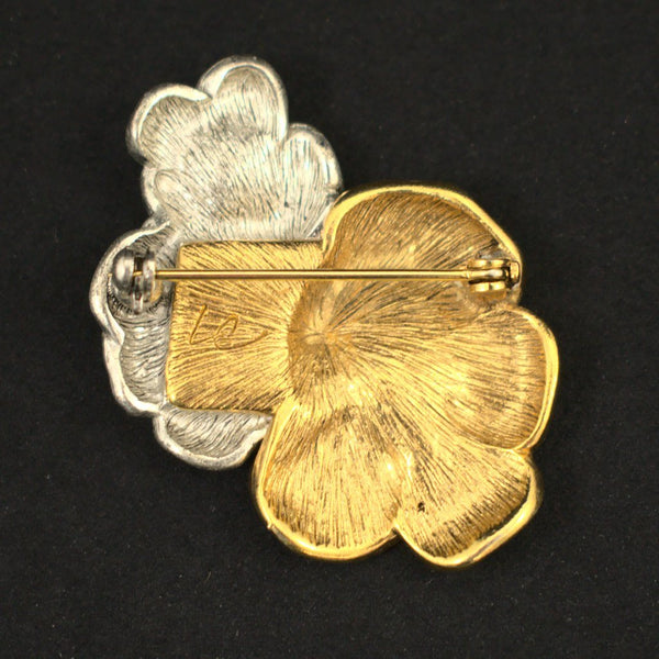 Silver & Gold Pansy Brooch Cats Like Us