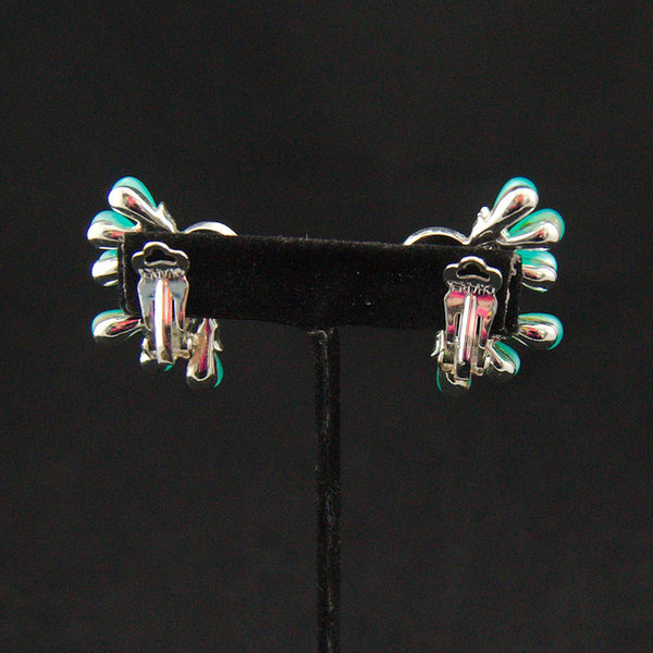 Silver Swirl Turquoise Earrings Cats Like Us