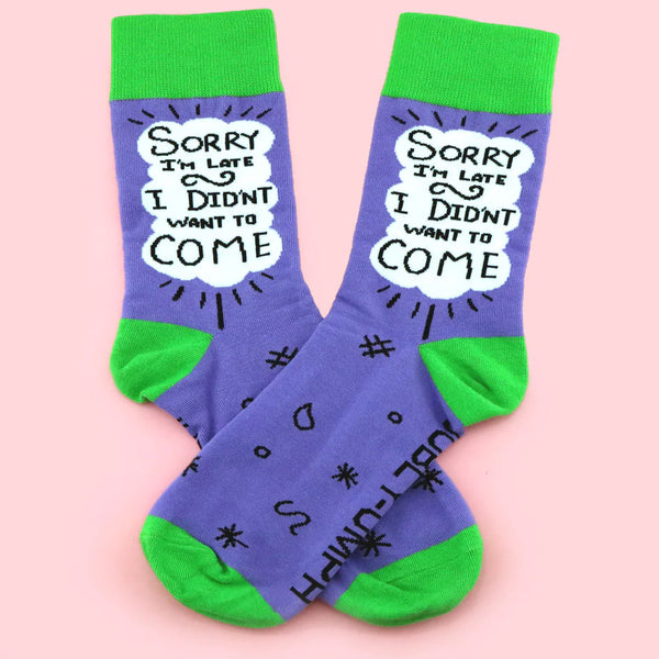 Sorry I'm Late Socks Cats Like Us