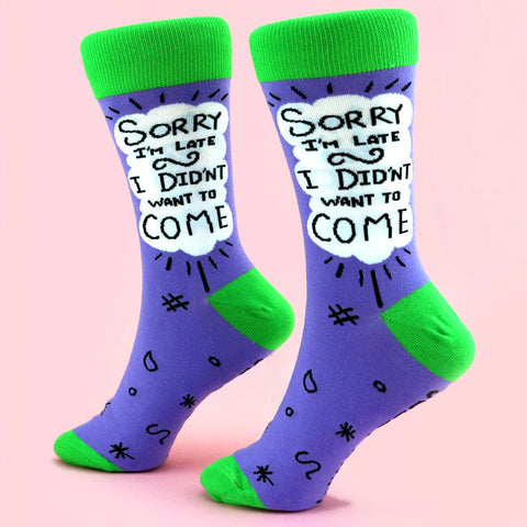 Sorry I'm Late Socks Cats Like Us