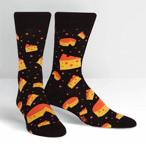 Space Cheese Crew Socks Cats Like Us