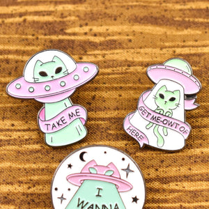 Spacecraft Kitty Pin Set Cats Like Us