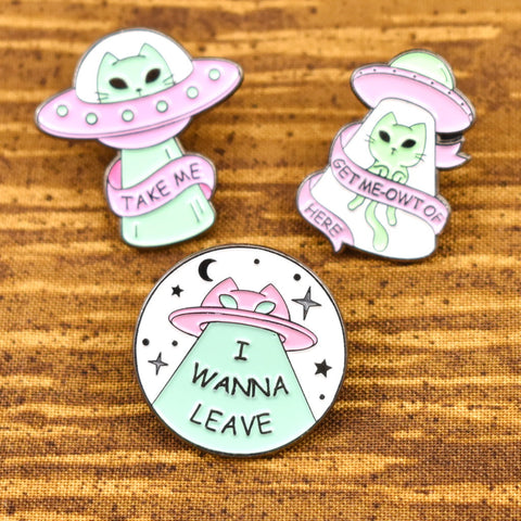 Spacecraft Kitty Pin Set Cats Like Us