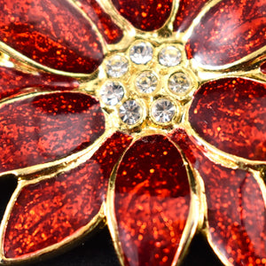 Sparkly Poinsettia Vintage Brooch Cats Like Us