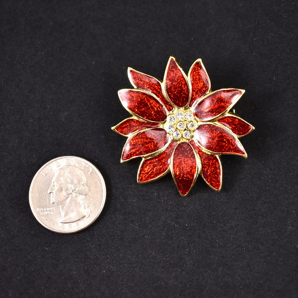 Sparkly Poinsettia Vintage Brooch Cats Like Us