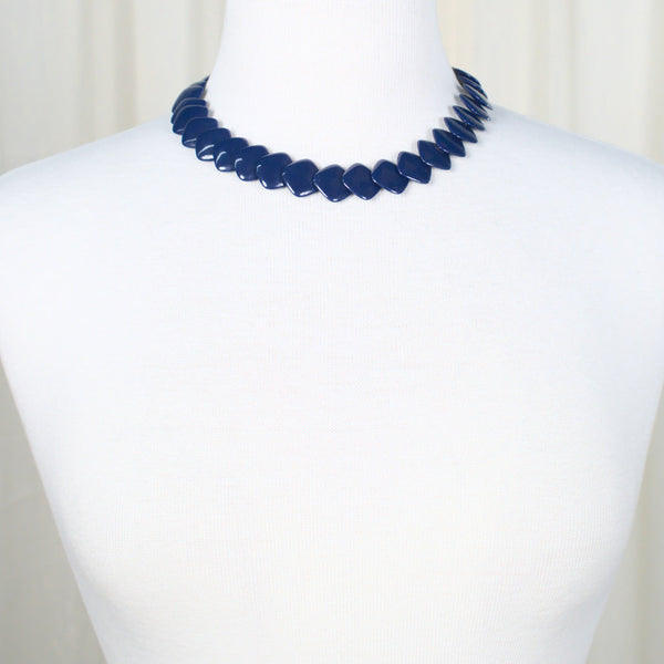 Square Blue Bead Necklace Cats Like Us