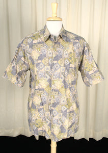 Subtle Floral Aloha Tiki Shirt Cats Like Us