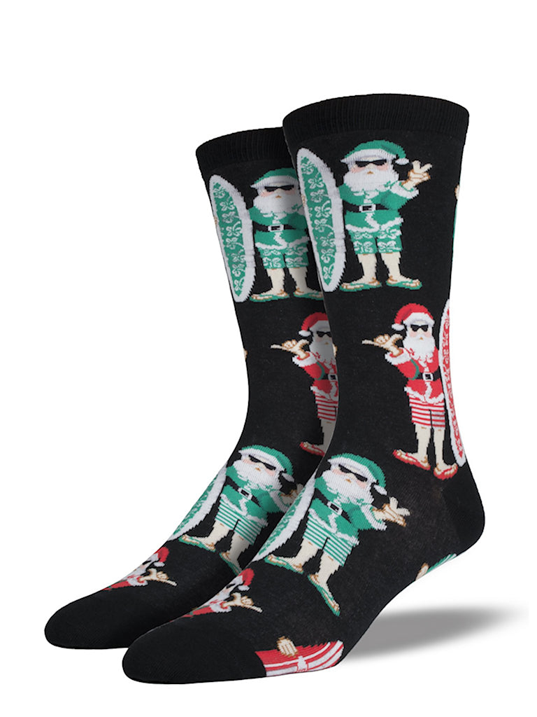 Surfin Santa Socks Cats Like Us
