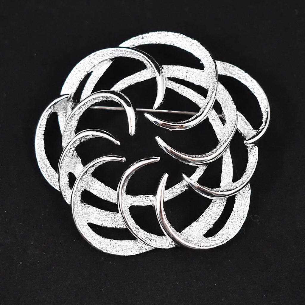 Tailored Vintage Swirl Silver Brooch Cats Like Us