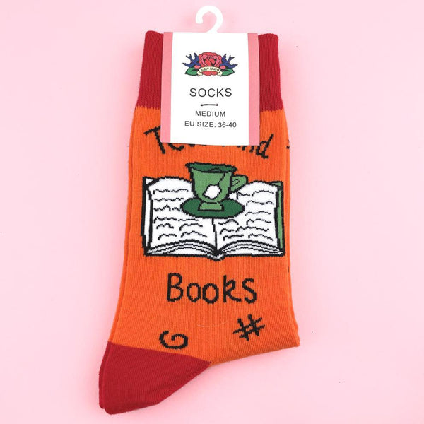 Tea & Books Socks Cats Like Us