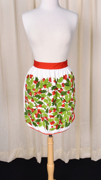 Terrycloth Holly Holiday Vintage Apron Cats Like Us