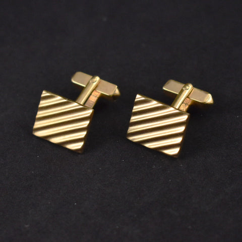 Textured Gold Rect Cufflinks Cats Like Us