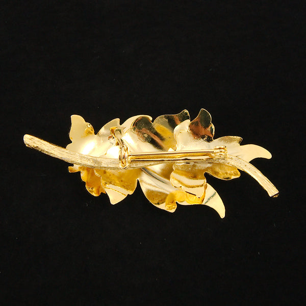 Three Gold Leaves Brooch Cats Like Us
