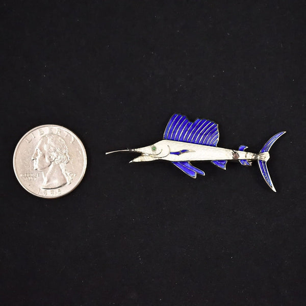 Tiny Enamel Sword Fish Pin Cats Like Us