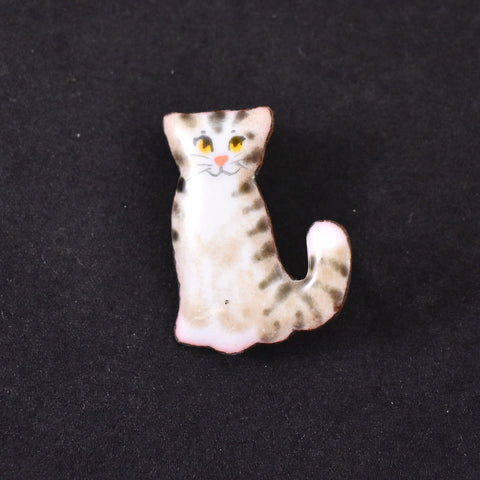 Tiny Enamel Tabby Cat Pin Cats Like Us