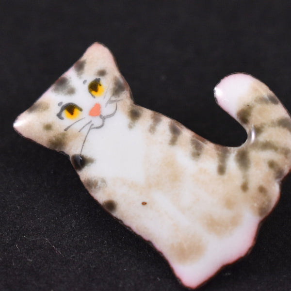 Tiny Enamel Tabby Cat Pin Cats Like Us