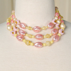 Triple Pink & Yellow Necklace Cats Like Us