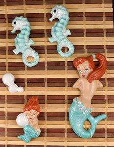 Turq Red Headed Mermaid Set Cats Like Us
