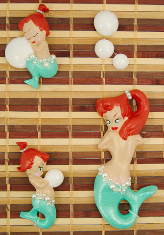 Turq Redhead Baby Mermaid Set Cats Like Us