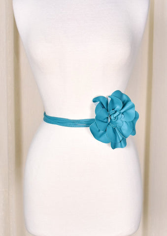 Turquoise Floral Wrap Belt Cats Like Us