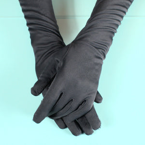 Very Long Vintage Black Gloves Cats Like Us
