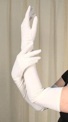 Very Long White Gloves Cats Like Us