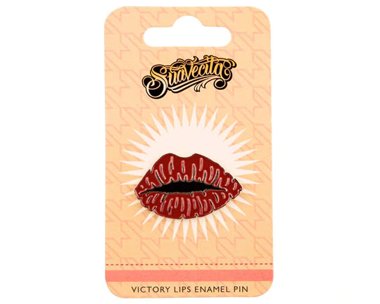 Victory Red Lips Pin Cats Like Us