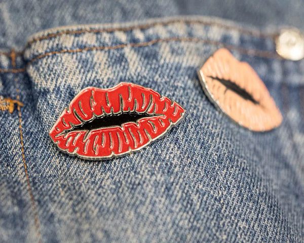 Victory Red Lips Pin Cats Like Us