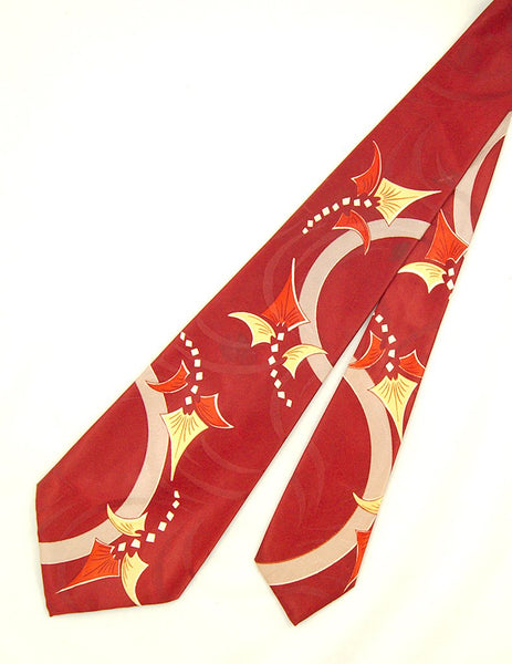 Vintage 1940s Abstract Dragon Tie Cats Like Us