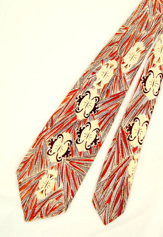 Vintage 1940s Abstract Feather Tie Cats Like Us