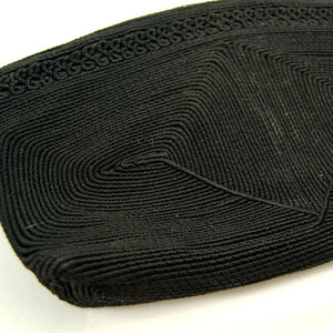 Vintage 1940s Black Cord Clutch Bag Cats Like Us