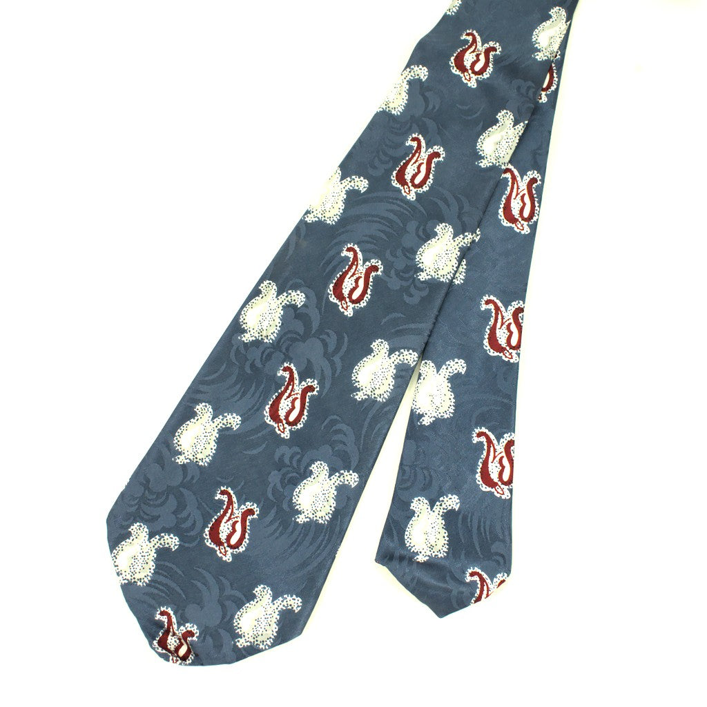 Vintage 1940s Blue Floral Tie Cats Like Us