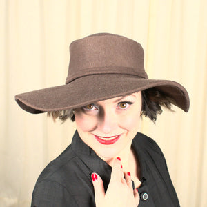 Vintage 1940s Brown Knit Brim Hat Cats Like Us