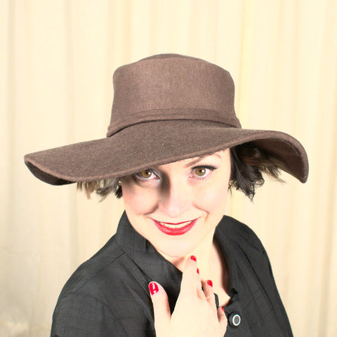 Vintage 1940s Brown Knit Brim Hat Cats Like Us