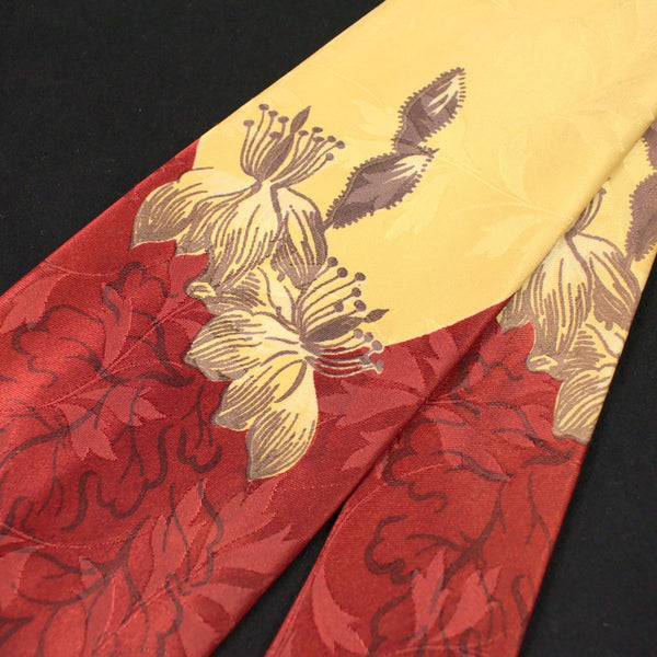 Vintage 1940s Golden Leaf & Floral Tie Cats Like Us