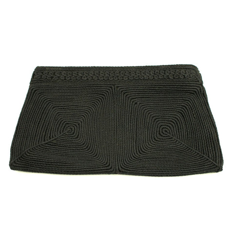 Vintage 1940s Small Black Cord Clutch Cats Like Us