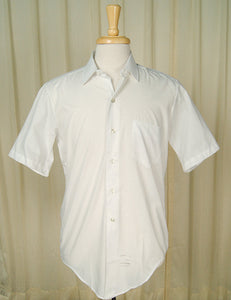 Vintage 1950s Basic Short S White Shirt Cats Like Us