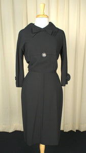 Vintage 1950s Big Button Wiggle Dress Cats Like Us