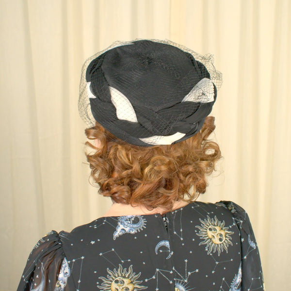 Vintage 1950s Black Braided Hat Cats Like Us