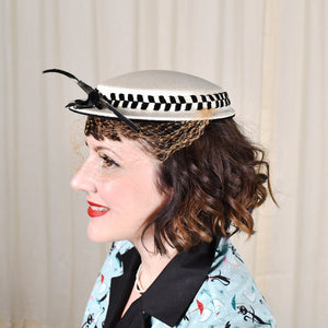 Vintage 1950s Black Feather Hat Cats Like Us