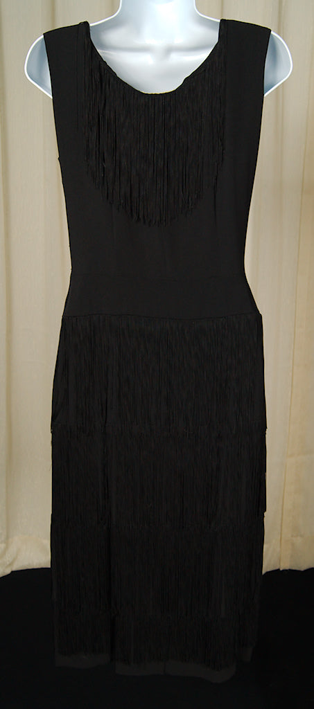 Vintage 1950s Black Fringe Wiggle Dress by TEE-ca Modes SM – Cats Like Us